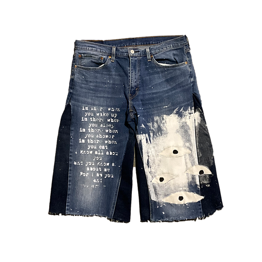 "I am you, and you are me" Denim Custom Jorts