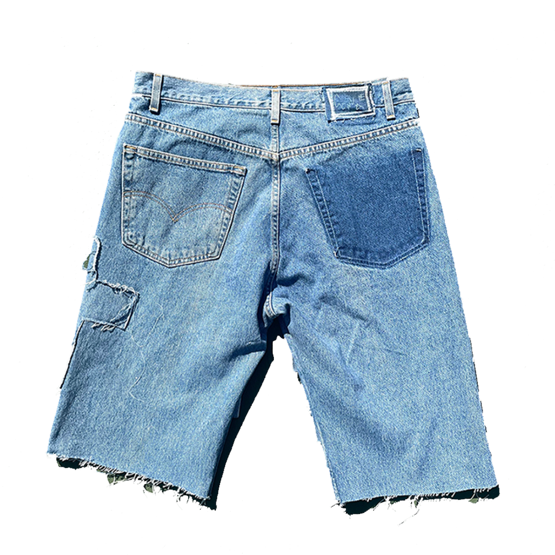 "I BELEIVE IN RELIGION" Denim Jorts